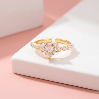 Anillo Ajustable Corazón Brillante