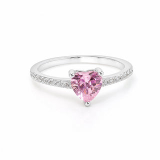 Anillo Promesa Heart Pink Plata 925