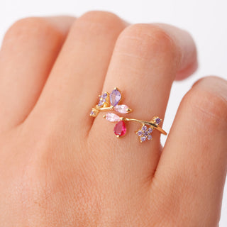 Anillo Ajustable Violeta Bliss Plata925