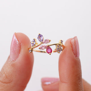 Anillo Ajustable Violeta Bliss Plata925