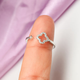 Anillo Trébol Shine Plata 925 Ajustable