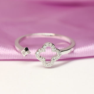Anillo Trébol Shine Plata 925 Ajustable