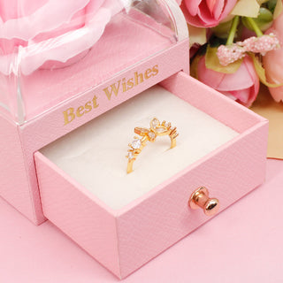 Anillo Ajustable Mariposa y Zirconias
