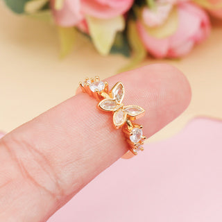 Anillo Ajustable Mariposa y Zirconias