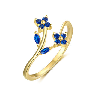 Anillo Ajustable Blue Bloom Plata925