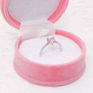 Anillo Promesa Heart Pink Plata 925