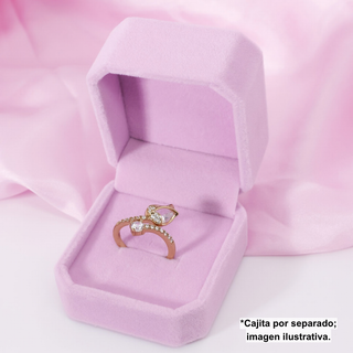 Anillo Ajustable Tulipán con Zirconias