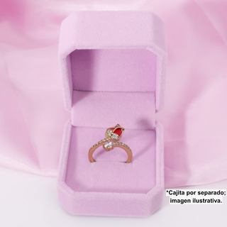 Anillo Ajustable Tulipán con Zirconias