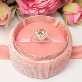 Anillo Promesa Ámbar Heart Plata 925