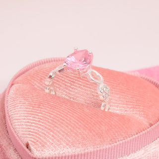 Anillo Gota Pink Plata 925