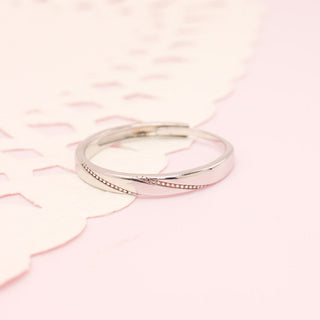 Anillos Ajustables De Pareja Love Promise Plata 925