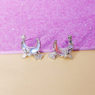 Aretes Luna Tornasol con Mariposas