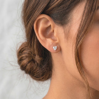 Aretes Diamond Heart Plata925