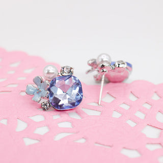 Aretes Asimetricos Cristal Blue