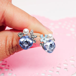 Aretes Asimetricos Cristal Blue