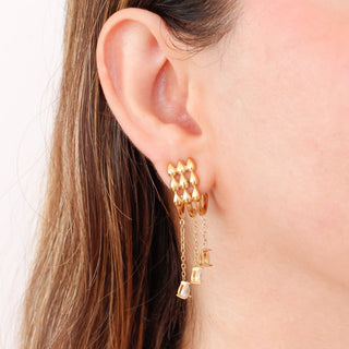 Aretes Cascada Brillante Acero