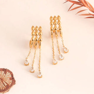 Aretes Cascada Brillante Acero