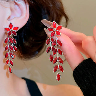 Aretes Crystal Carmesí