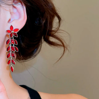 Aretes Crystal Carmesí