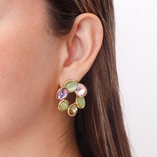 Aretes Flor Multicolor