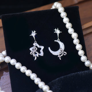 Aretes Moon & Star Silver
