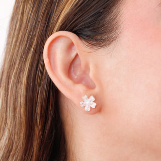 Aretes Flor de Cerezo Silver