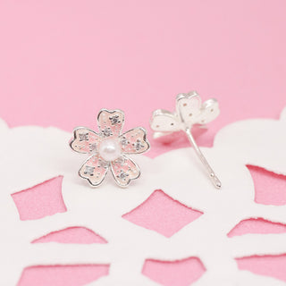 Aretes Flor de Cerezo Silver