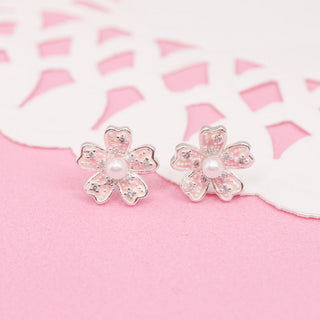 Aretes Flor de Cerezo Silver