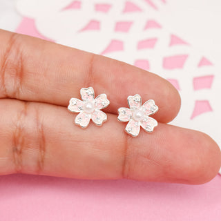 Aretes Flor de Cerezo Silver