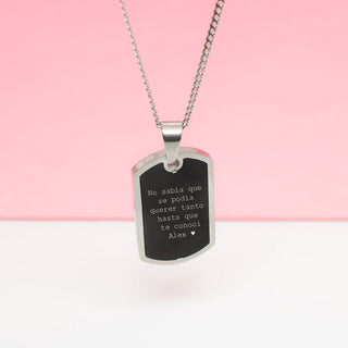 Collar Placa Negra Personalizada