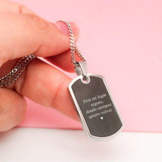 Collar Placa Negra Personalizada
