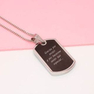 Collar Placa Negra Personalizada