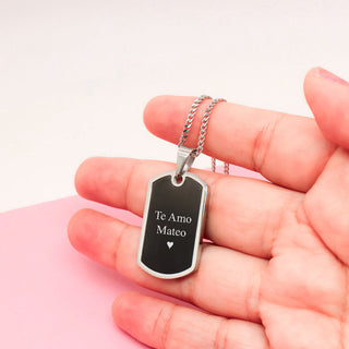 Collar Placa Negra Personalizada