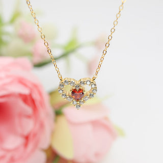 Collar Ruby Heart Plata 925