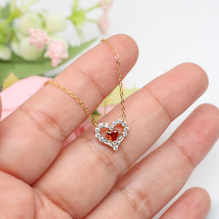 Collar Ruby Heart Plata 925