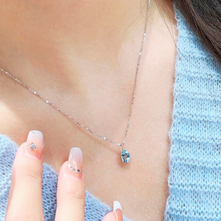 Collar Gota Celeste Plata925
