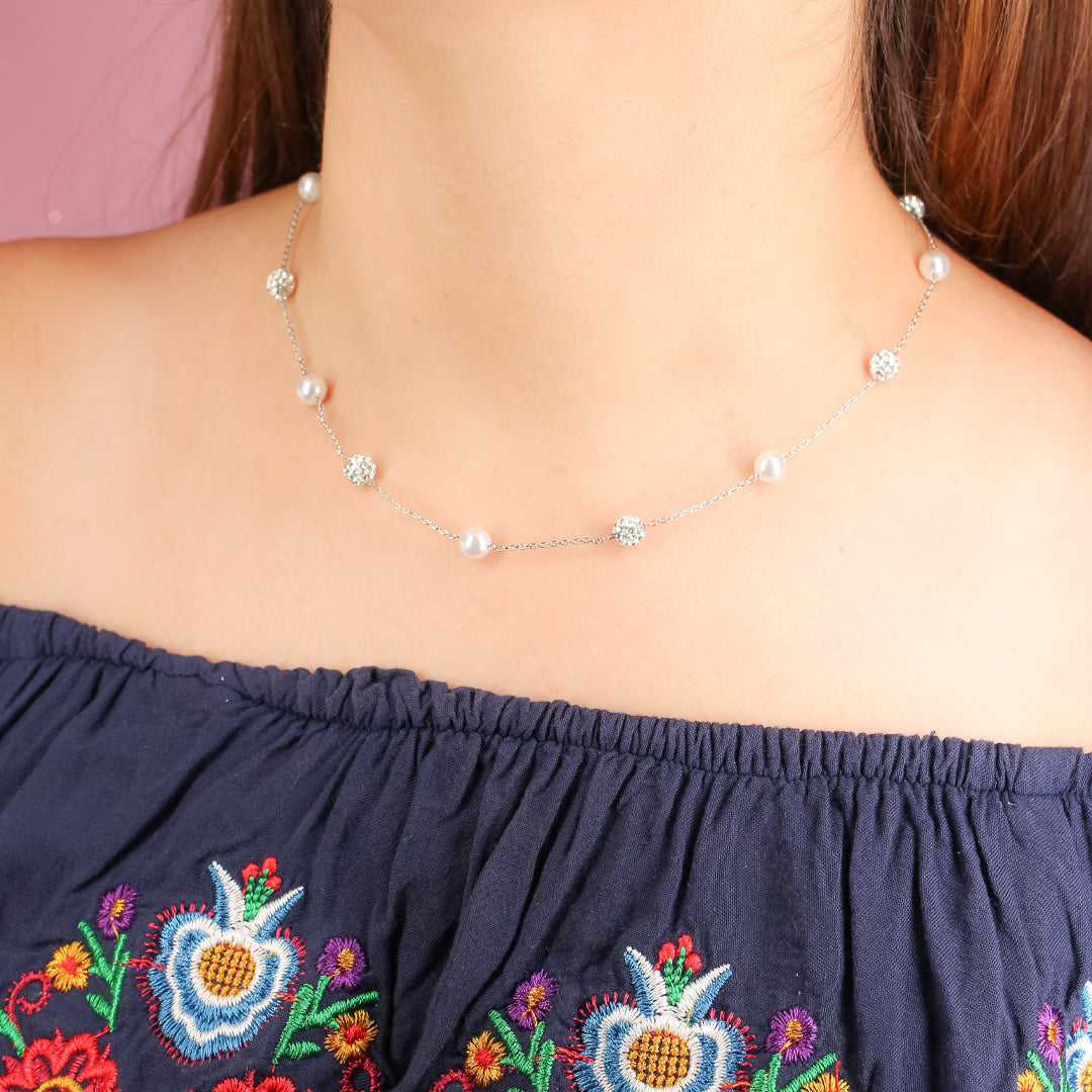 Collar Perlas con Zirconia
