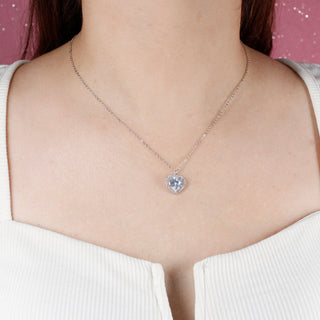 Collar Corazón Brillante Plata S925