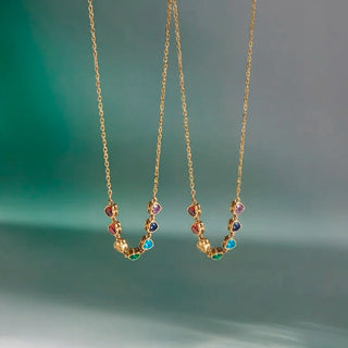 Collar Corazones Arcoíris