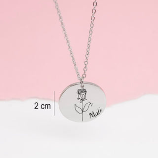Collar Flor de Nacimiento Personalizado