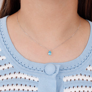 Collar Gota Celeste Plata925