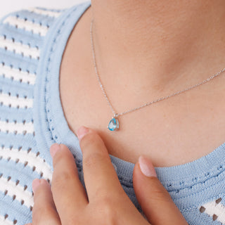 Collar Gota Celeste Plata925