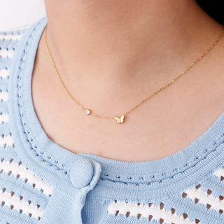 Collar Mariposa y Cristal