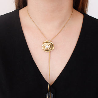 Collar Ajustable Flower Gold con Perla