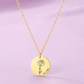 Collar Flor de Nacimiento Personalizado