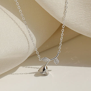 Collar de Rosa Plata925
