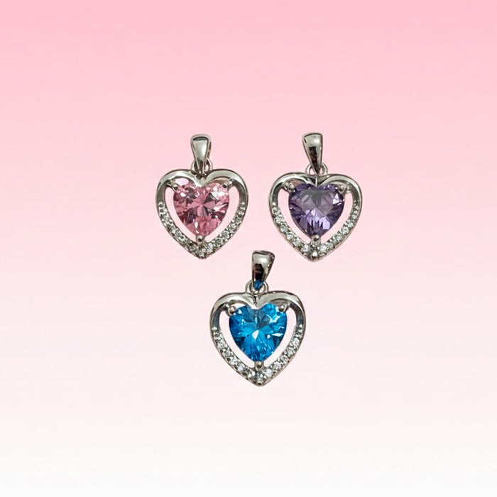 Dije Corazón con Zirconias Plata925
