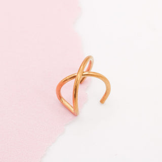 Earcuff Cruzado Dorado