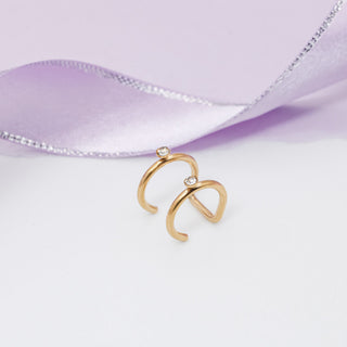 Earcuff Dorado con Zirconias