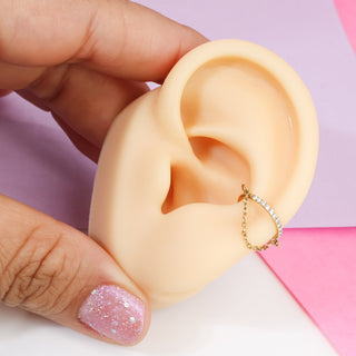 Piercing Aro Zirconias con Cadena Titanio